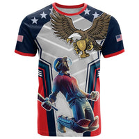 Custom United States Cricket T Shirt USA Go Champions and Eagle Mascot Style