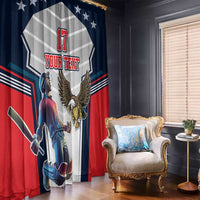 Custom United States Cricket Window Curtain USA Go Champions and Eagle Mascot Style