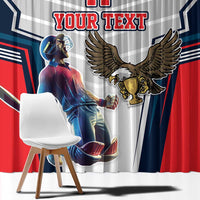 Custom United States Cricket Window Curtain USA Go Champions and Eagle Mascot Style