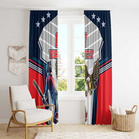 Custom United States Cricket Window Curtain USA Go Champions and Eagle Mascot Style