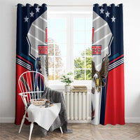 Custom United States Cricket Window Curtain USA Go Champions and Eagle Mascot Style