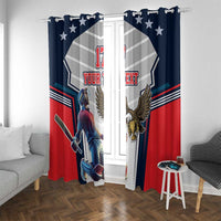 Custom United States Cricket Window Curtain USA Go Champions and Eagle Mascot Style