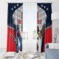 Custom United States Cricket Window Curtain USA Go Champions and Eagle Mascot Style