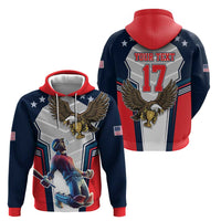 Custom United States Cricket Zip Hoodie USA Go Champions and Eagle Mascot Style