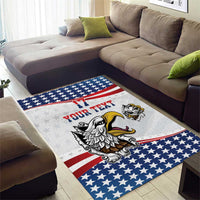 Custom United States Soccer Area Rug USA Eagle Mascot Style