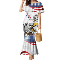 Custom United States Soccer Family Matching Mermaid Dress and Hawaiian Shirt USA Eagle Mascot Style
