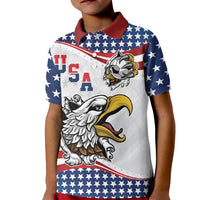 Custom United States Soccer Kid Polo Shirt USA Eagle Mascot Style