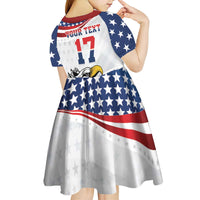 Custom United States Soccer Kid Short Sleeve Dress USA Eagle Mascot Style