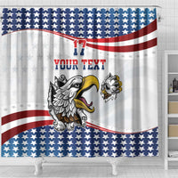 Custom United States Soccer Shower Curtain USA Eagle Mascot Style