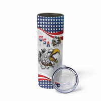 Custom United States Soccer Skinny Tumbler USA Eagle Mascot Style