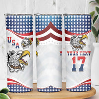 Custom United States Soccer Skinny Tumbler USA Eagle Mascot Style