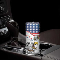 Custom United States Soccer Skinny Tumbler USA Eagle Mascot Style