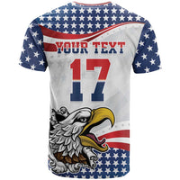 Custom United States Soccer T Shirt USA Eagle Mascot Style