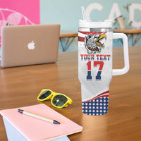 Custom United States Soccer Tumbler With Handle USA Eagle Mascot Style