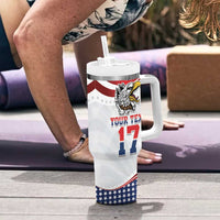 Custom United States Soccer Tumbler With Handle USA Eagle Mascot Style