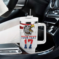 Custom United States Soccer Tumbler With Handle USA Eagle Mascot Style