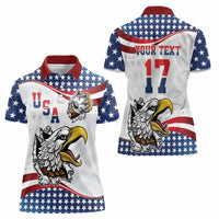 Custom United States Soccer Women Polo Shirt USA Eagle Mascot Style