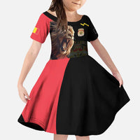 Belgium Coat of Arms Family Matching Long Sleeve Bodycon Dress and Hawaiian Shirt Angry Lion