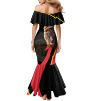 Belgium Coat of Arms Family Matching Mermaid Dress and Hawaiian Shirt Angry Lion