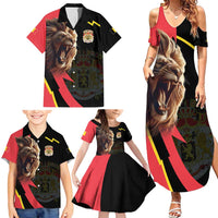 Belgium Coat of Arms Family Matching Summer Maxi Dress and Hawaiian Shirt Angry Lion