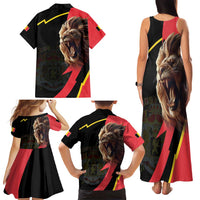 Belgium Coat of Arms Family Matching Tank Maxi Dress and Hawaiian Shirt Angry Lion