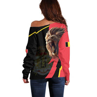 Belgium Coat of Arms Off Shoulder Sweater Angry Lion