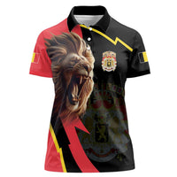 Belgium Coat of Arms Women Polo Shirt Angry Lion