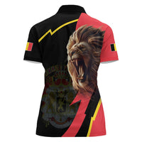 Belgium Coat of Arms Women Polo Shirt Angry Lion