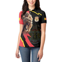 Belgium Coat of Arms Women Polo Shirt Angry Lion