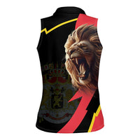 Belgium Coat of Arms Women Sleeveless Polo Shirt Angry Lion