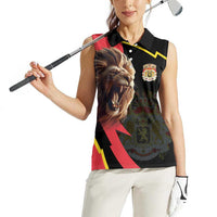 Belgium Coat of Arms Women Sleeveless Polo Shirt Angry Lion