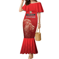 Custom Belgium Football We are Champions Family Matching Mermaid Dress and Hawaiian Shirt Red Style Come on De Rode Duivels