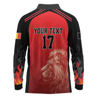 Custom Belgium Football We are Champions Long Sleeve Polo Shirt Red Style Come on De Rode Duivels