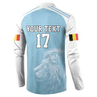 Custom Belgium Football We are Champions Button Sweatshirt Blue Style Come on De Rode Duivels
