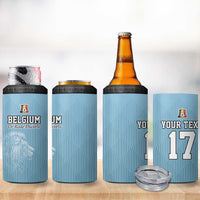 Custom Belgium Football We are Champions 4 in 1 Can Cooler Tumbler Blue Style Come on De Rode Duivels