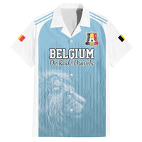 Custom Belgium Football We are Champions Family Matching Off The Shoulder Long Sleeve Dress and Hawaiian Shirt Blue Style Come on De Rode Duivels