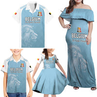 Custom Belgium Football We are Champions Family Matching Off Shoulder Maxi Dress and Hawaiian Shirt Blue Style Come on De Rode Duivels