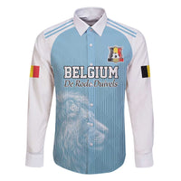 Custom Belgium Football We are Champions Family Matching Short Sleeve Bodycon Dress and Hawaiian Shirt Blue Style Come on De Rode Duivels