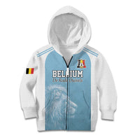 Custom Belgium Football We are Champions Kid Hoodie Blue Style Come on De Rode Duivels