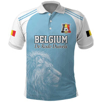 Custom Belgium Football We are Champions Polo Shirt Blue Style Come on De Rode Duivels