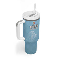 Custom Belgium Football We are Champions Tumbler With Handle Blue Style Come on De Rode Duivels