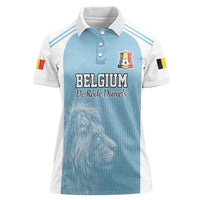 Custom Belgium Football We are Champions Women Polo Shirt Blue Style Come on De Rode Duivels