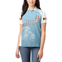 Custom Belgium Football We are Champions Women Polo Shirt Blue Style Come on De Rode Duivels