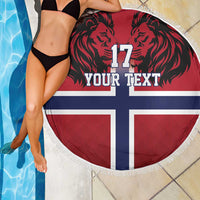 Custom Norway Football Beach Blanket Lion Sporty Style