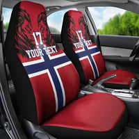 Custom Norway Football Car Seat Cover Lion Sporty Style