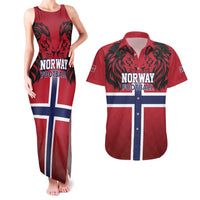 Custom Norway Football Couples Matching Tank Maxi Dress and Hawaiian Shirt Lion Sporty Style