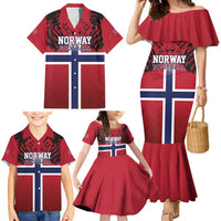 Custom Norway Football Family Matching Mermaid Dress and Hawaiian Shirt Lion Sporty Style