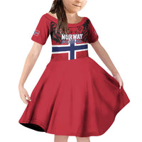 Custom Norway Football Family Matching Off Shoulder Short Dress and Hawaiian Shirt Lion Sporty Style