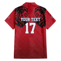 Custom Norway Football Family Matching Off Shoulder Short Dress and Hawaiian Shirt Lion Sporty Style