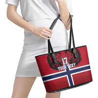 Custom Norway Football Leather Tote Bag Lion Sporty Style